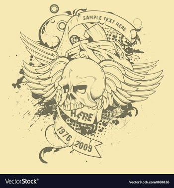 Grunge t-shirt design with cross and skull vector image