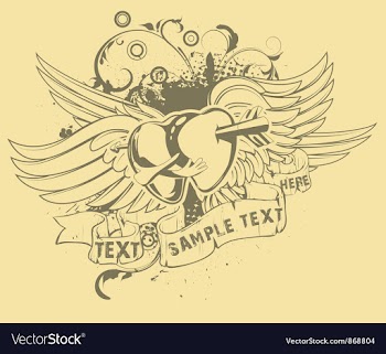 Grunge t-shirt design with hearts vector image