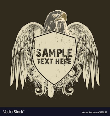 Grunge t-shirt design with shield vector image