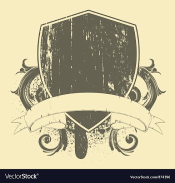  					Grunge t-shirt design with shield vector image														