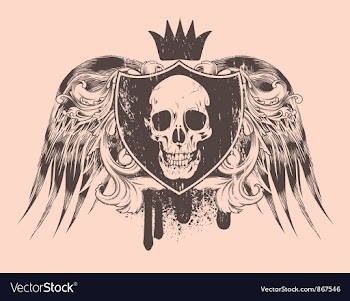 Grunge t-shirt design with skull vector image