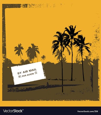 Grunge tropical scene vector image