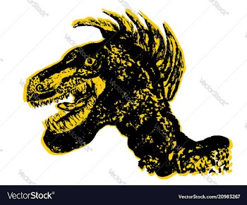Grunge velociraptor portrait vector image