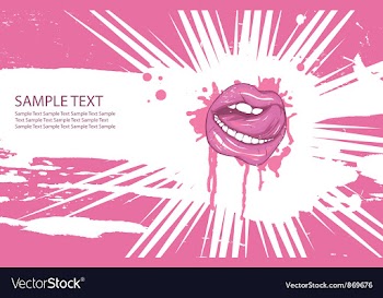 Grunge vintage emblem with mouth vector image