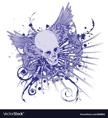 Grunge vintage emblem with skull vector image