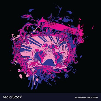 Grunge vintage emblem with skull vector image