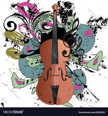 Grunge violin vector image