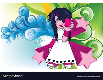 Grunge with emo kid vector image