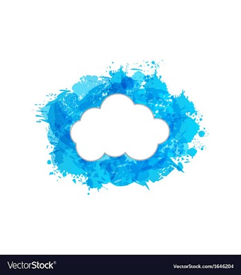  					Grungy frame with cloud vector image														
