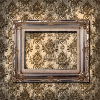 Grungy wallpaper with vintage gold frame