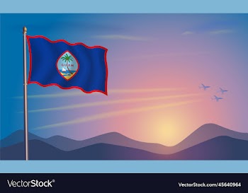 guam flag in the morning sun