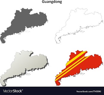 Guangdong blank outline map set vector image