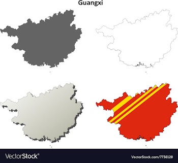 Guangxi blank outline map set vector image