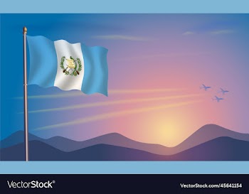 guatemala flag in the morning sun