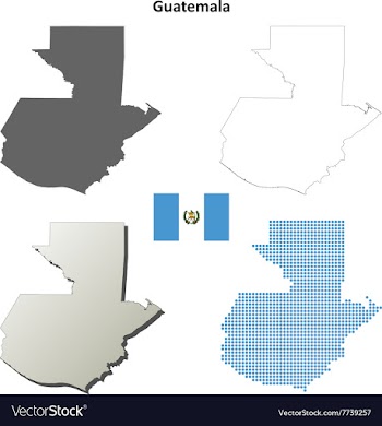 Guatemala outline map set vector image