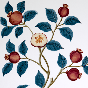 Guava Watercolor Illustration in William Morris Style