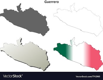 Guerrero blank outline map set vector image