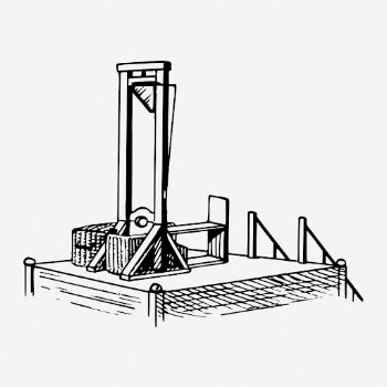 Guillotine drawing, executing apparatus vintage | Free PSD - rawpixel
