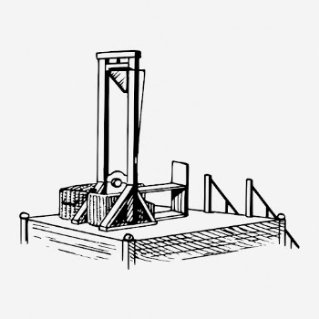 Guillotine drawing, vintage executing apparatus | Free Photo - rawpixel