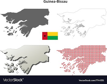 Guinea-Bissau outline map set vector image