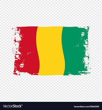 guinea flag transparent watercolor painted brush
