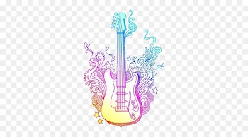 Guitar Drawing Illustration - Colorful guitar 