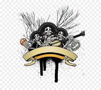 Guitar Halloween - Guitar skull Halloween vector material 