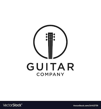 Guitar logo design vector image