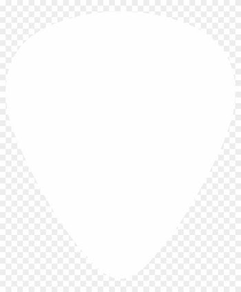 Guitar Pick Silhouette - White Heart Border Transparent