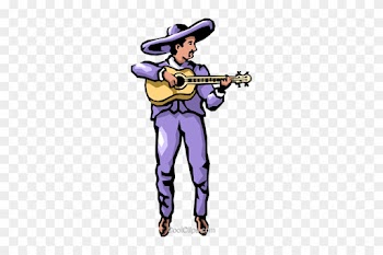 Guitar Player Royalty Free Vector Clip Art Illustration - Mexican Food