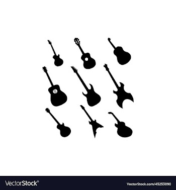 guitar set silhouette collection icon