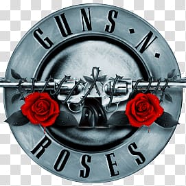 Guns-N-Roses logo, Guns N' Roses Silver Logo transparent background PNG clipart