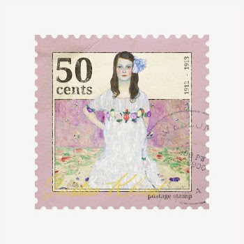 Gustav Klimt ephemera post stamp | Free PSD - rawpixel