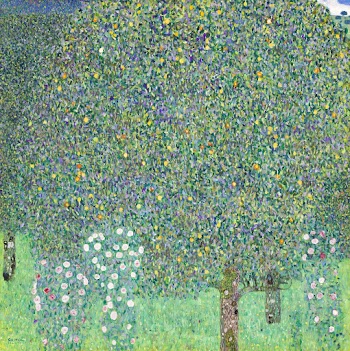 Gustav Klimt's Rosebushes under the Trees… | Free public domain illustration