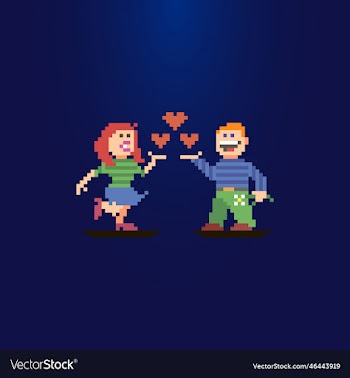 guy and a girl in love with three hearts