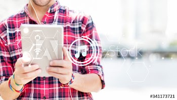Guy using a tablet