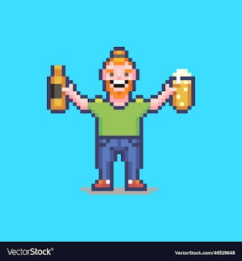 guy with a bottle and a glass of beer