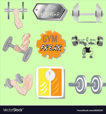 Gym and fitness activity symbol set vector image
