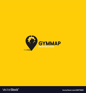 Gym map strong pin logo art icon vector image