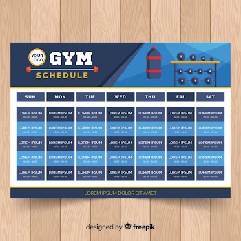 Gym training schedule template