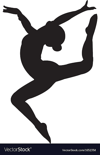 Gymnastics girl silhouette Royalty Free Vector Image