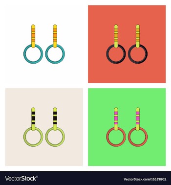 Gymnastics rings collection vector image