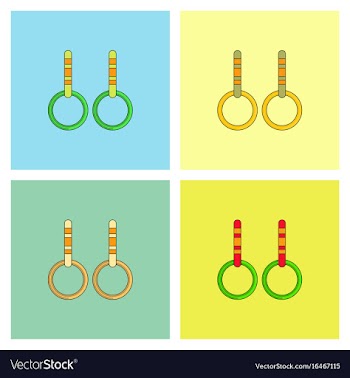 Gymnastics rings collection vector image