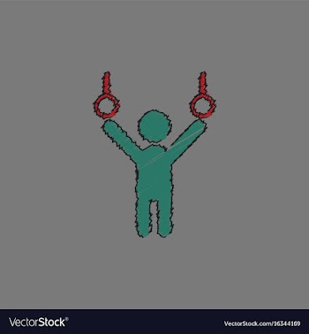 Gymnastics rings in hatching style vector image
