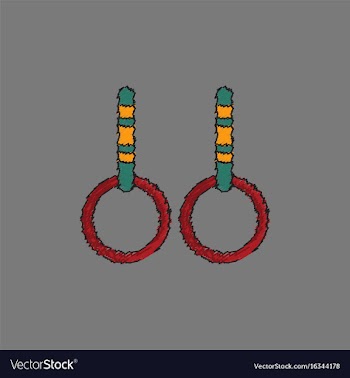Gymnastics rings in hatching style vector image