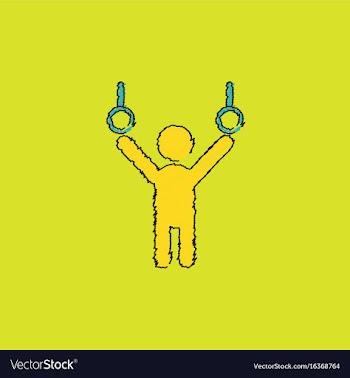 Gymnastics rings in hatching style vector image