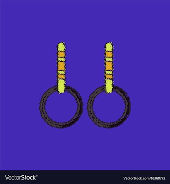 Gymnastics rings in hatching style vector image