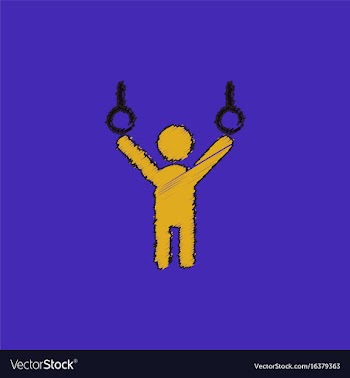 Gymnastics rings in hatching style vector image