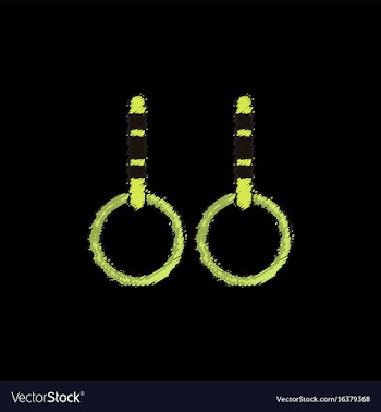 Gymnastics rings in hatching style vector image