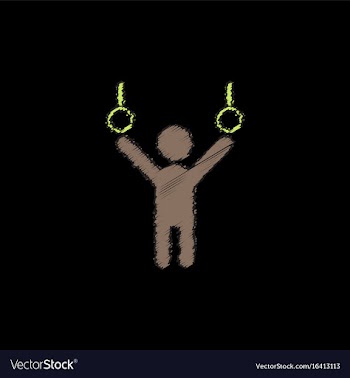 Gymnastics rings in hatching style vector image